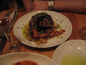 Grilled octopus appetizer