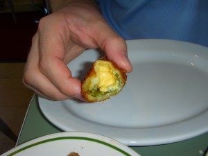 Jalapeno popper cheesy innards