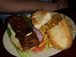 Blackened cajun chicken sandwich
