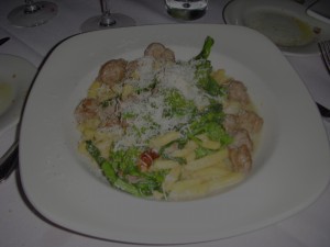 Cavatelli with broccoli rabe and sausage