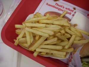 Plain freshly cut fries