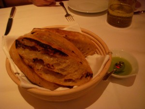 Grilled bread and olive oil