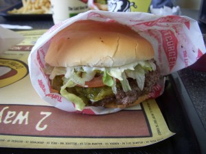 Hamburger with the works, no mustard