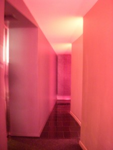 Strange hallway leading into the restaurant