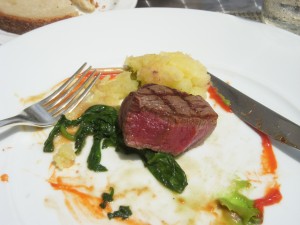 Perfectly cooked beef tenderloin
