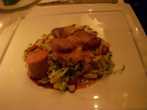 Pork belly, pork sausage, and pork tenderloin