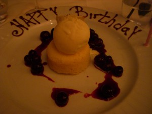 Lemon cake and lemon ice cream