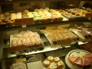 Case of delicious looking sweet pastries