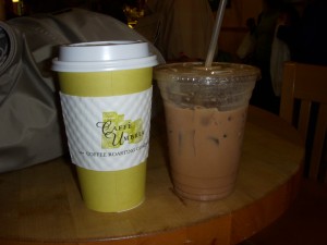 Hot coffee and iced mochaccino