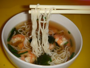 Close up of the Shiratake Noodles