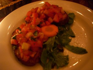 Garlicky tomato bruschetta