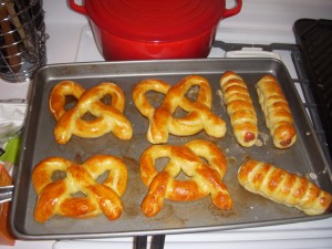 Hot pretzels right out of the oven