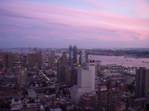 Waiting for the sun to set and watching all the boats congregate in the Hudson
