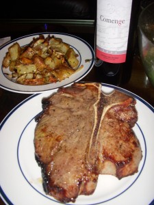 T-bone steak, post fire(works)