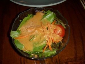 Salad with ginger dressing