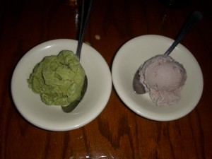 Green tea and red bean ice cream