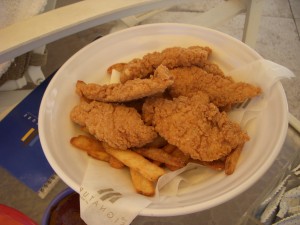 Chicken tenders and fries