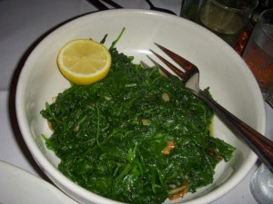Sauteed spinach with garlic