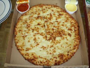 Cheesesticks with pizza sauce and garlic sauce