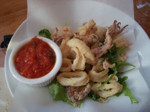 Fried calamari with marinara sauce