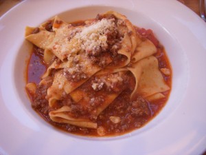 Pappardelle with beef ragu and rosemary