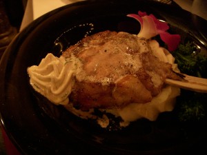Veal chop with foie gras butter