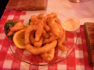 Cold, soggy, and rubbery fried calamari