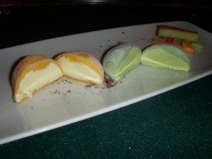 Mango and green tea mochi ice cream