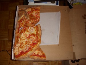 This is what our pizza looked like when it arrived - no joke
