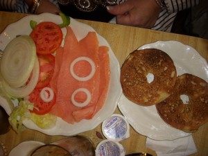 Bagel and lox platter