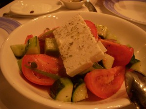 Greek salad with delicious feta