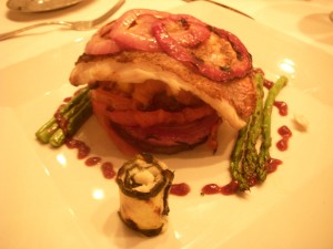 Red snapper with roasted vegetables