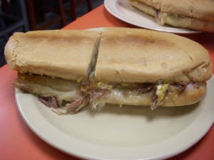 Crispy and hot pressed Cuban sandwich