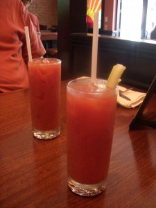 Spicy and strong bloody marys