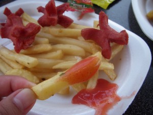 Fluorescent pink ketchup