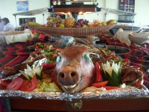 Whole roasted suckling pig