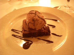 Chocolate pave with mocha ice cream