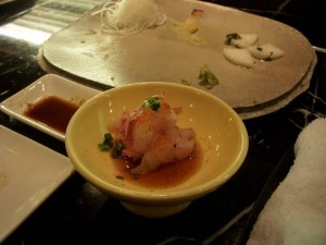 Marinated raw snapper