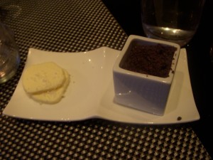 Butter and a tasty black olive tapanade