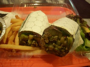 Basil chicken tikka naan roll