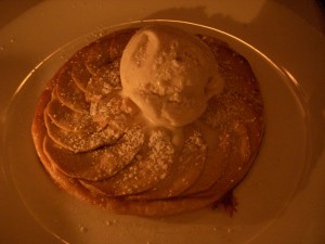 Beautiful apple tart but with a terrible, hard-to-eat crust