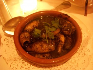 Baby squid in its own ink