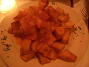 Poorly prepared patatas bravas