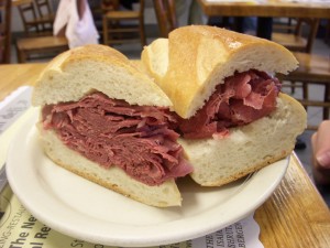Corned beef on a club roll