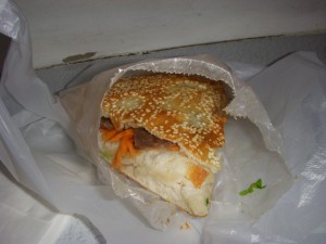 Sesame pancake with beef