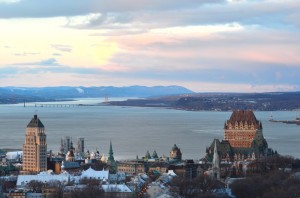 View of Quebec City at sunset