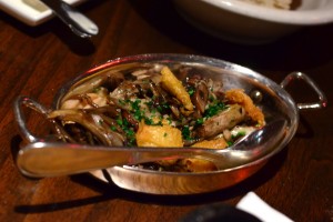 Sauteed mushrooms with olive oil croutons, garlic, and parsley