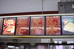 The menu board