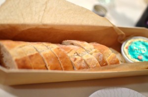 Delicious baguette and French butter