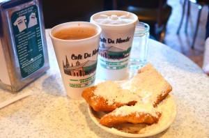 Cafe au lait and beignets